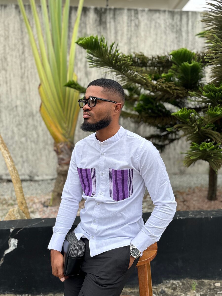 Chemise blanche ethnique homme