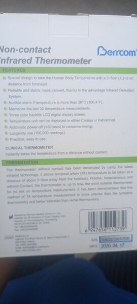 Thermomètre infrarouge sans contact