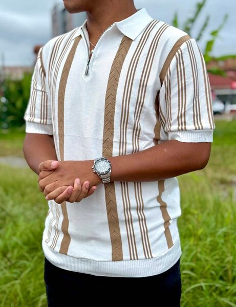 Polo rétro à rayures