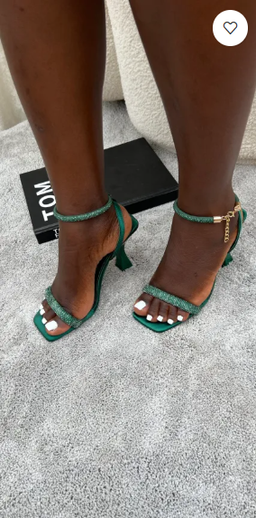 Claire emerald green ankle strap