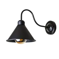 Vintage Black Wall Light – Wall Mount Light, Farmhouse Wall Light, Gooseneck Wall Sconce, Vintage Industrial Wall Mounted Lamp for Restaurants Galleries Aisle Kitchen Room Doorway, Black