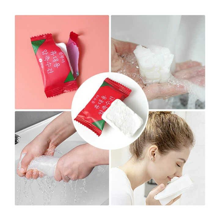 Serviette magique compressée