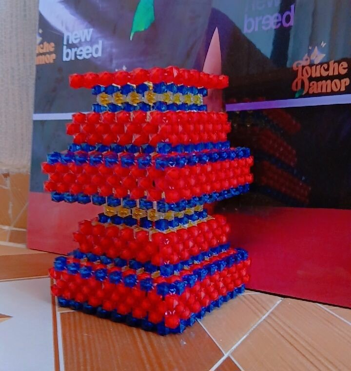 Handcrafted beaded flower vase