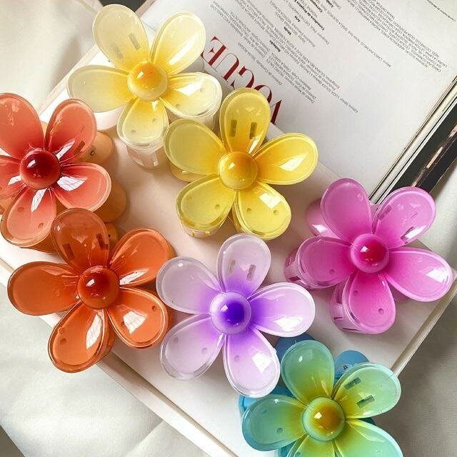 Pinces à cheveux fleurs colorées