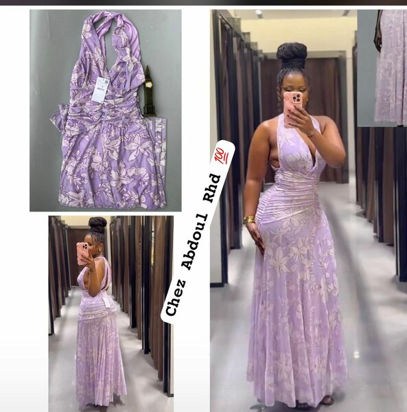 Robe Longue Lavande Élégante