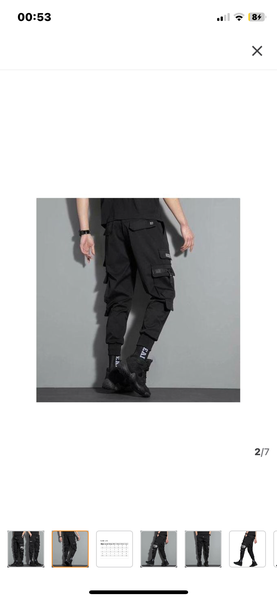 Pantalon cargo noir tactique