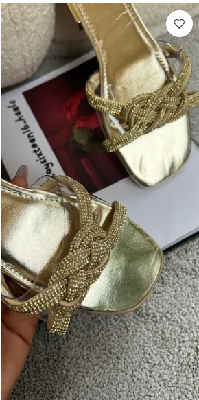 Monifere gold diamanté slippers