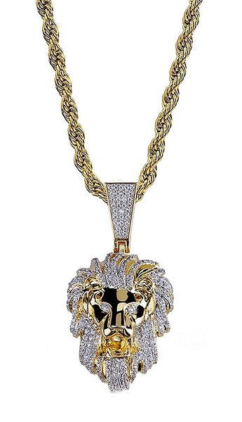 Collier tête de lion doré élégant