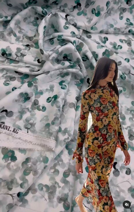 Купра штапель с эксклюзивной расцветкой