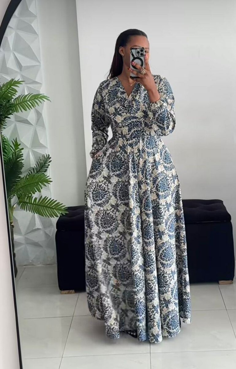 Robe Longue Imprimée Élégante