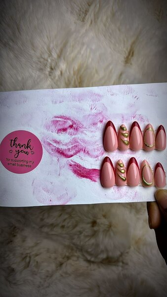 Ongles Press-Ons Roses Luxe