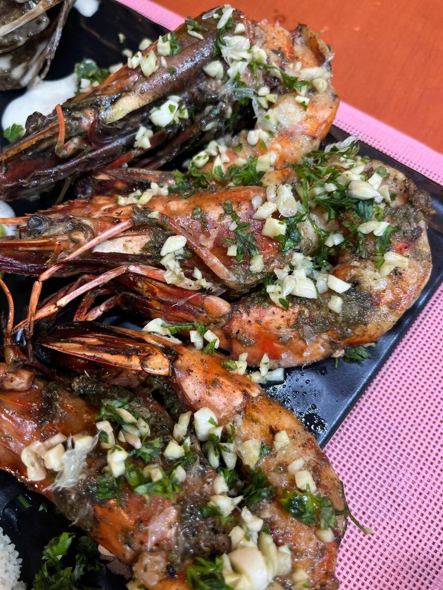 Gambas à l'ail grillées