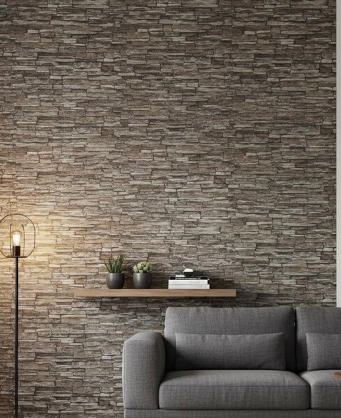 Papier peint effet pierre mur