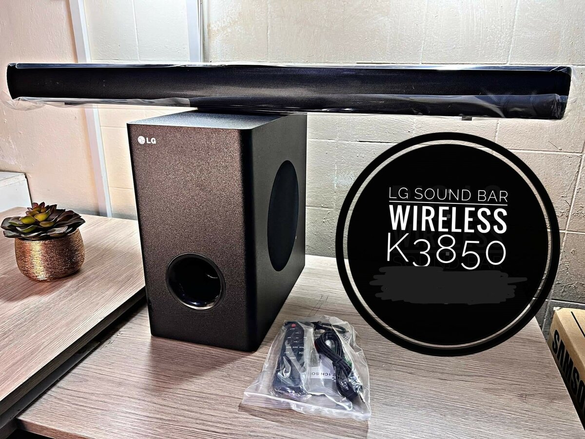 Wireless LG Sound Bar  -Bluetooth Input. -Aux Input. -FM Radio. -USB/TF Function.