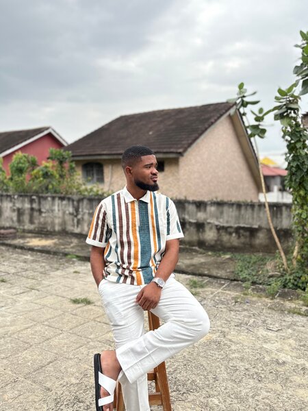 Chemise rayée décontractée unisexe