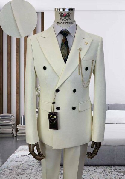 Costume croisé en laine