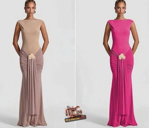 Robe Longue Élegante Drapée