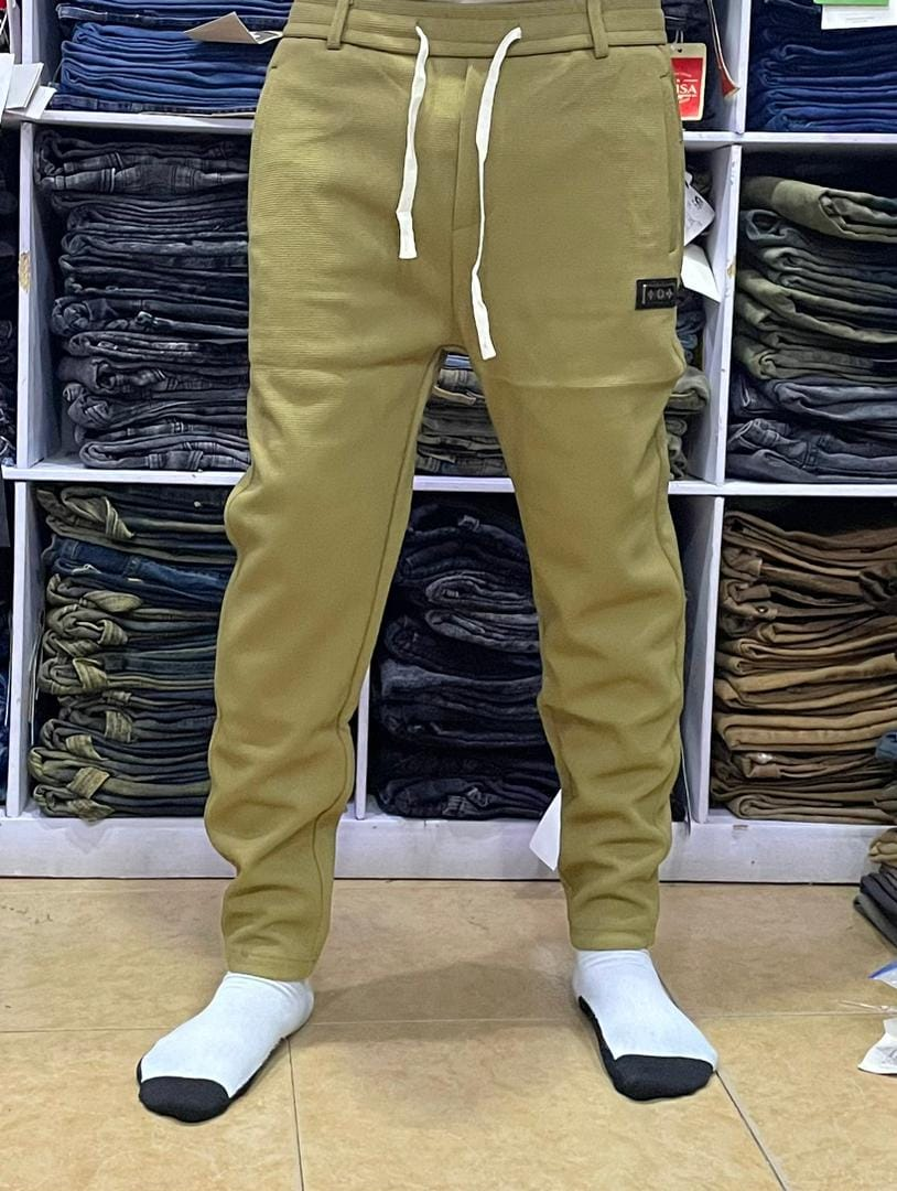 khaki buggy pants with white lace