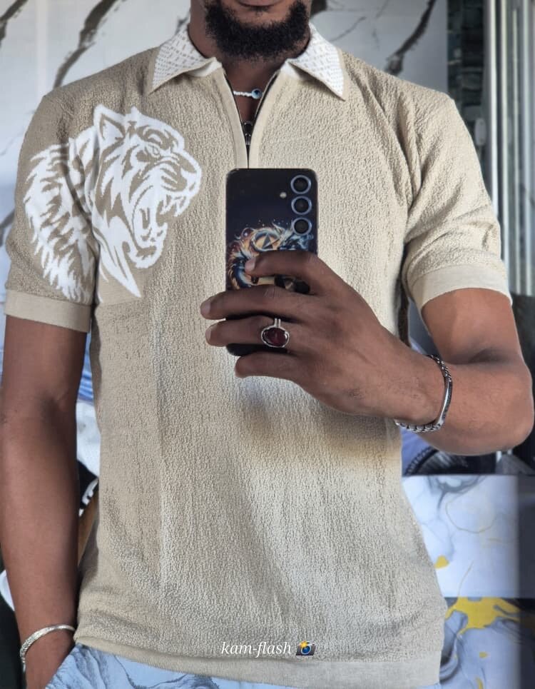 Polo avec motif tigre tendance pour hommes