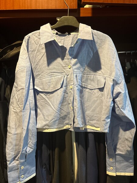 Women's Cropped Button-Up Shirt