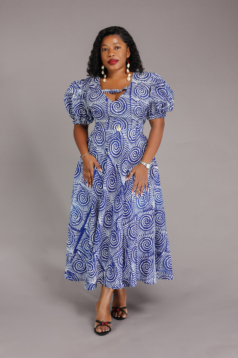 Robe adire chic imprimée