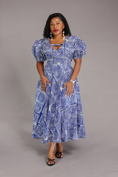 Robe adire chic imprimée