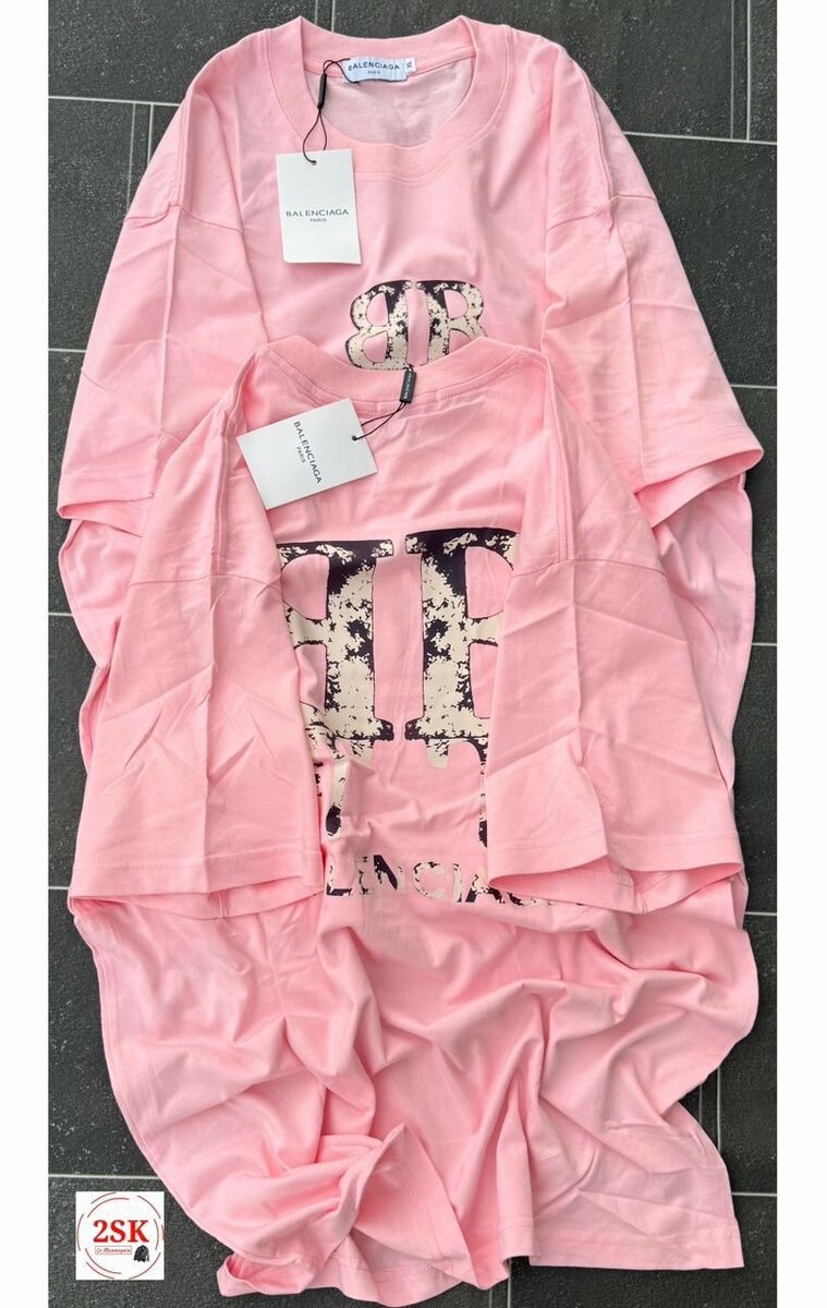 T-shirt rose en coton décontracté