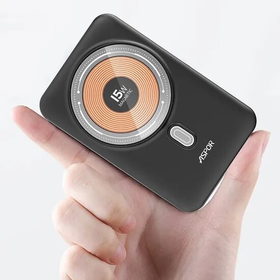 ASPOR A327 10000mAh Wireless Power Bank with Built-in Cables