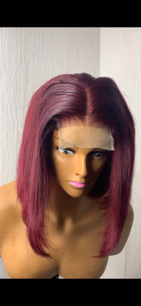 Burgundy bob Wig