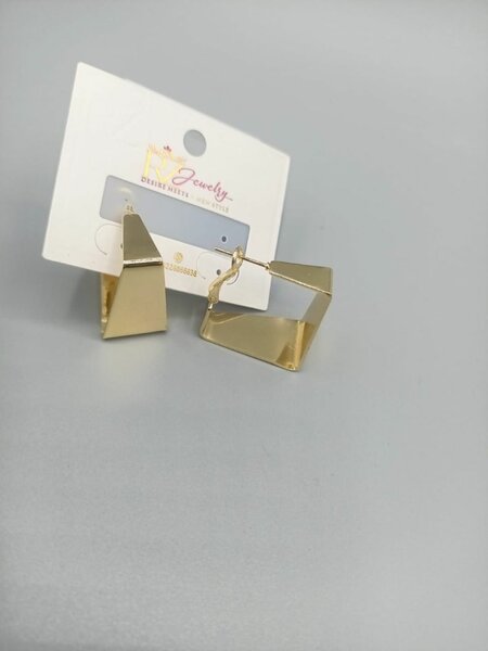 KOREAN STYLE SQUARE METAL BIG HOOPS / SILVER AND GOLDEN BIG