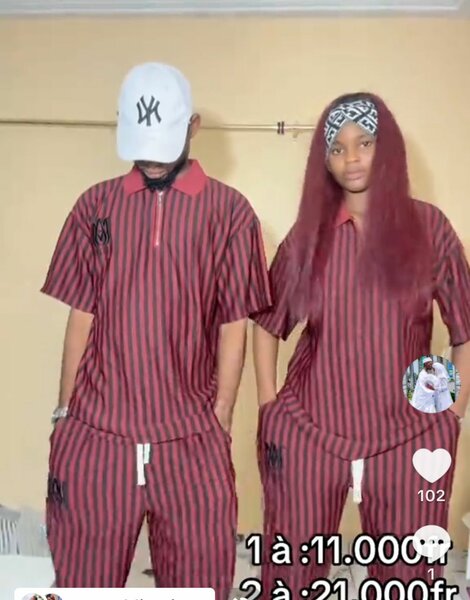 Tenues assorties unisex rayées