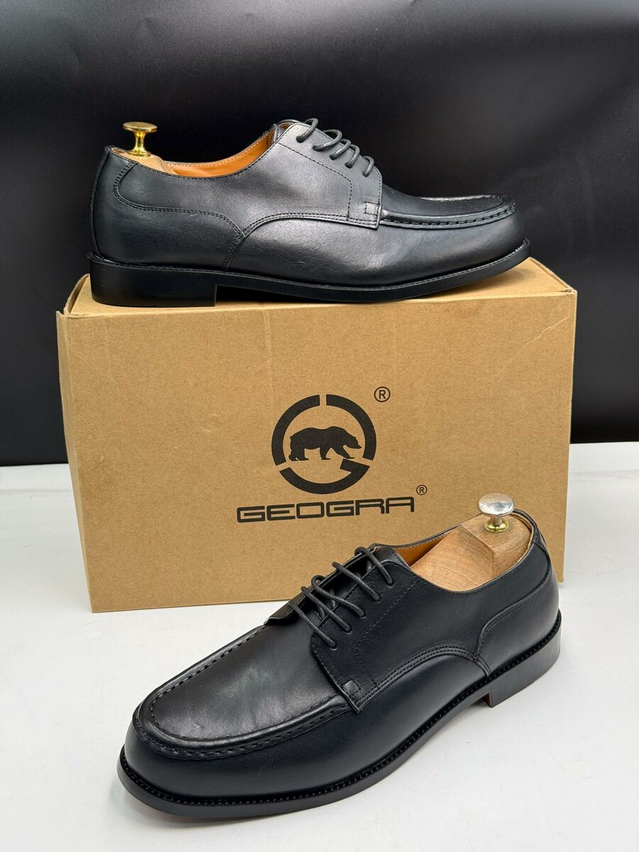 Chaussures Derbies en Cuir Noir