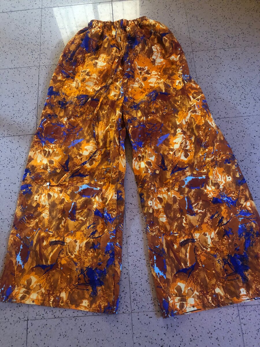 Pantalon fluide imprimé multicolore