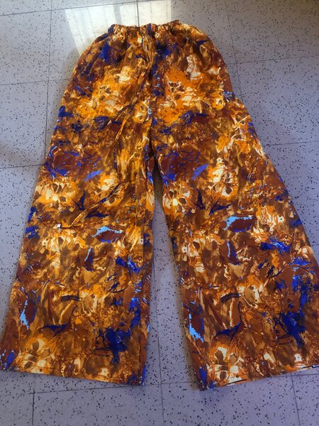 Pantalon fluide imprimé multicolore