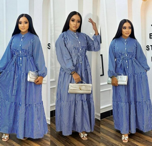 Robe longue rayée élégante