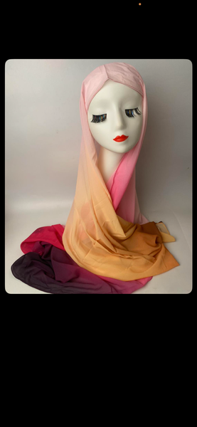 Écharpe en mousseline multicolore