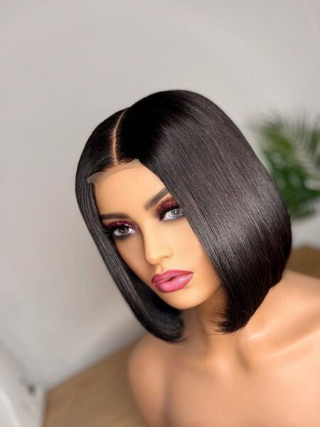 Perruque lace front bob élégante