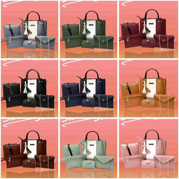 5 pcs Elegant women's Leather hand bag