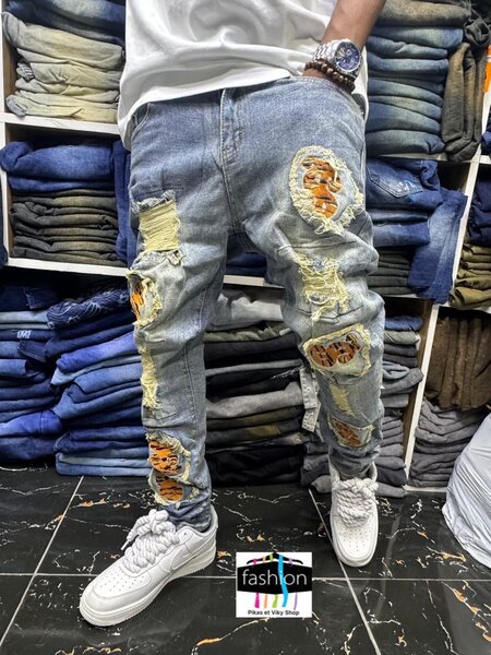 Jean déchiré tendance homme