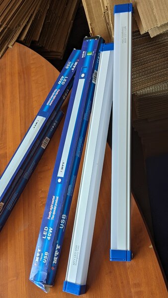 rechargeable tubes with 8hrs battery life.