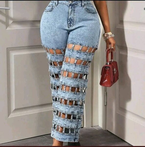 Jean déchiré tendance femme