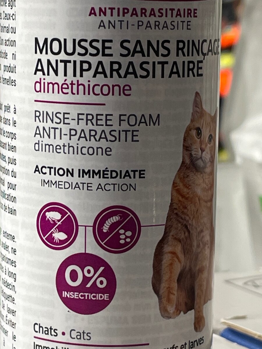 Mousse sans rinçage antiparasi