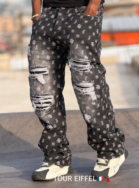 Jean déchiré streetwear homme