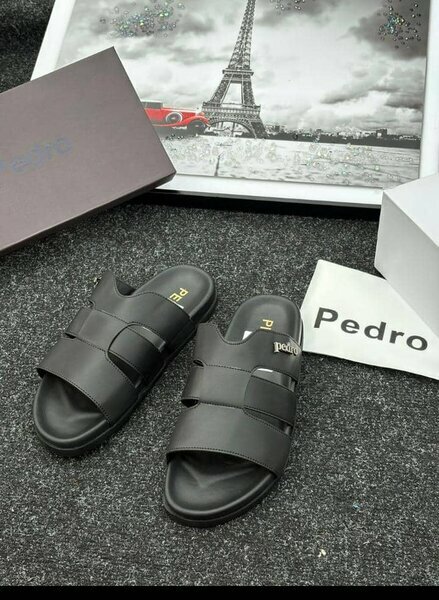 Claquettes Pedro noires à doubles brides