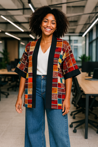 Veste Kimono Unisexe Patchwork