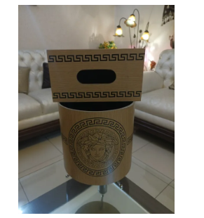 Round Dust Bin Set with Versace Logo