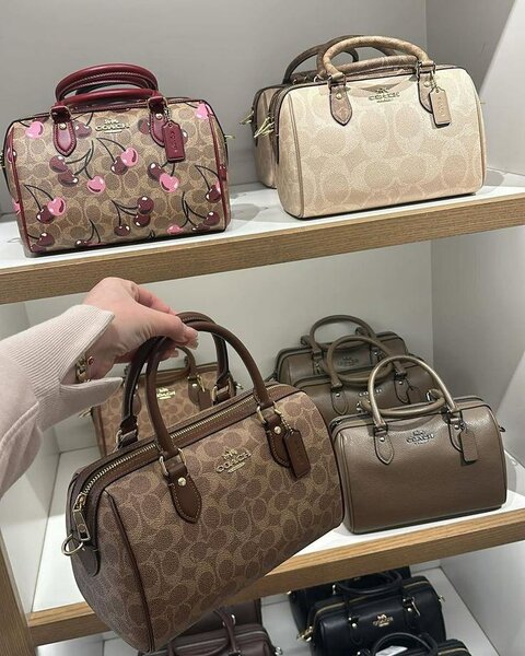 Sac à main femme COACH en cuir marron