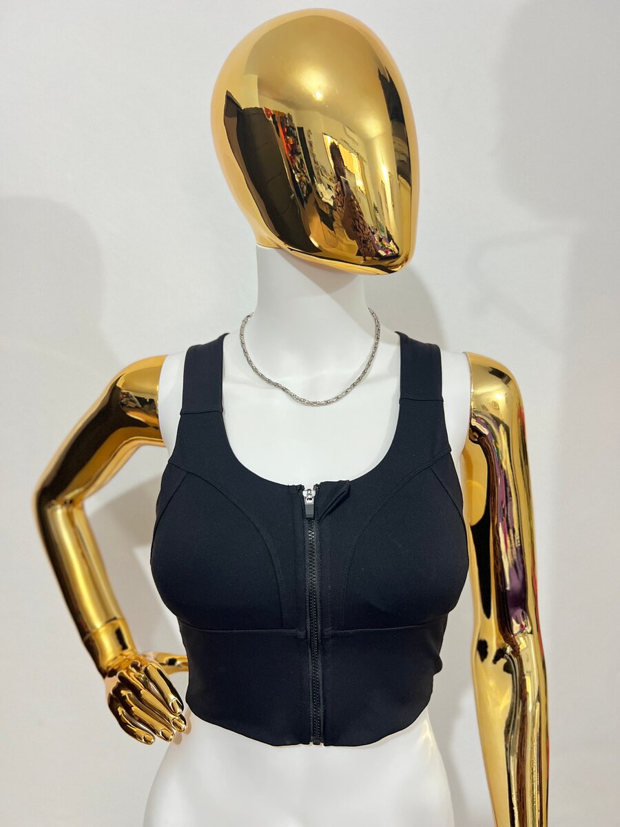 Brassière sport à fermeture éclair