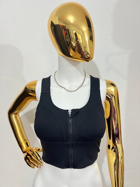 Brassière sport à fermeture éclair