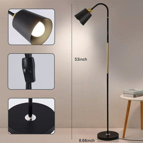 Lampadaire LED Moderne Noir,